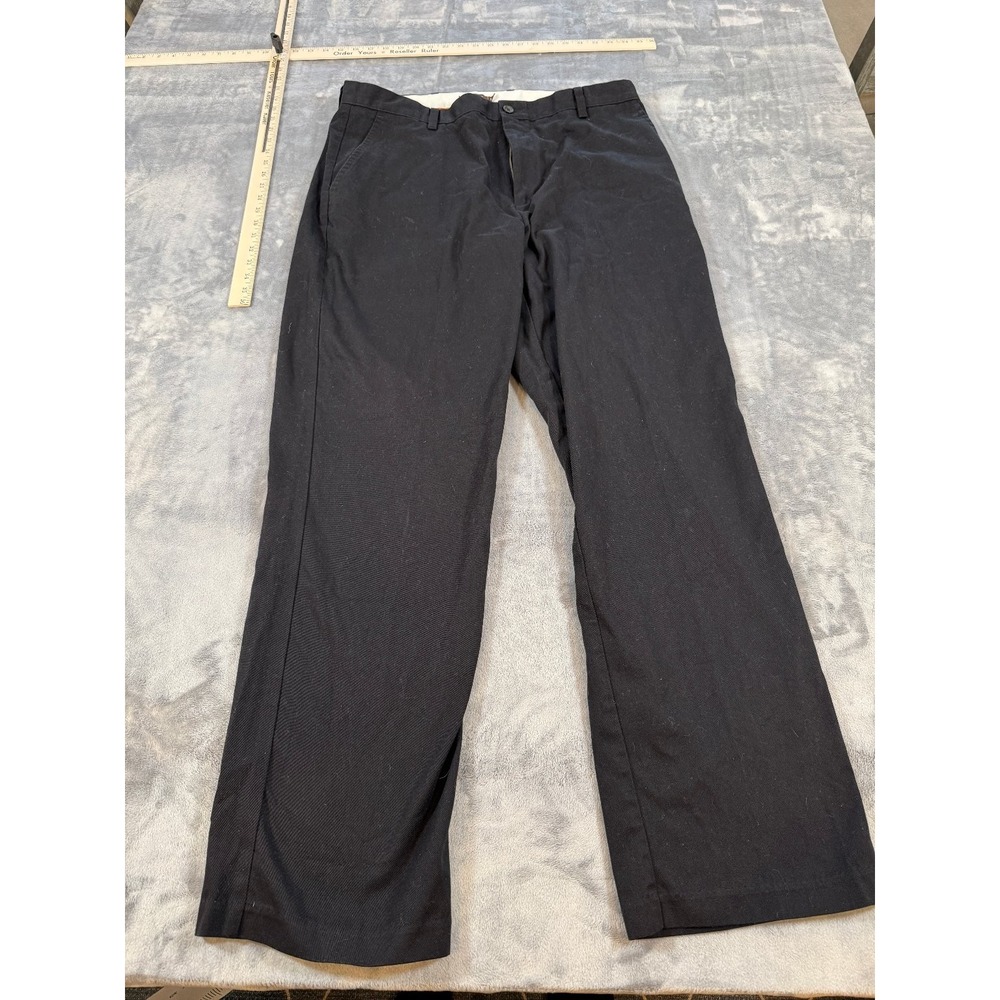 Dockers Men's D3 Classic Fit Flat Front Chino Pants 36x34 Black Cotton Blend